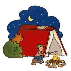 Child Camping Under a Book