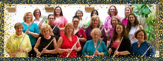 Group photo of members of The Fox Valley Flute Choir.