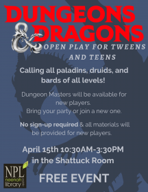 Dungeons and Dragons Free Youth Event 