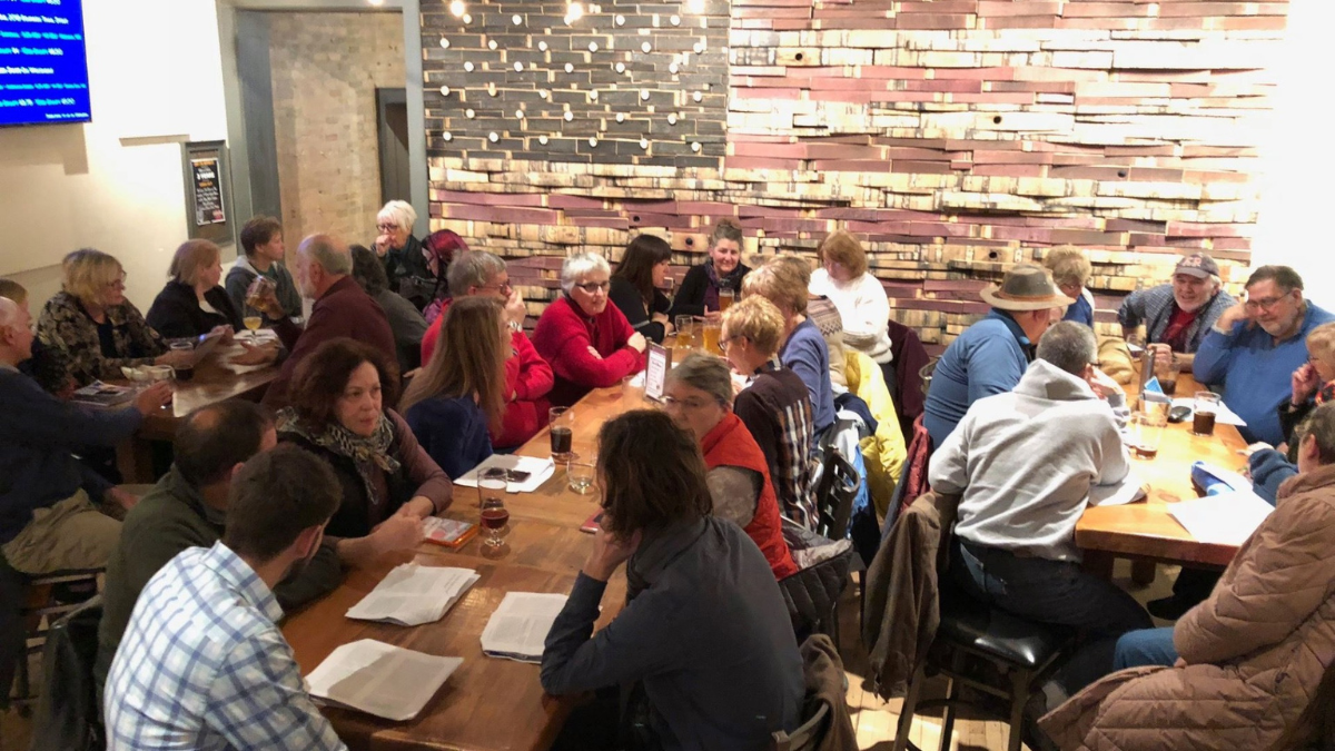 Short Story Night attendees at Lion's Tail Brewery